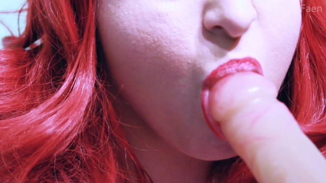 Red Lipstick and Red Hair Blowjob video from Auriella Faen
