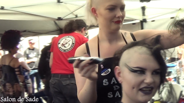 GOTH QUEEN GETS BUZZED IN FRONT OF PUBLIC CROWD- FOLSOM ANNIVERSARY SPECIAL video from 