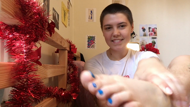 showing off my feet before and after a pedicure video from Cleo Valentine