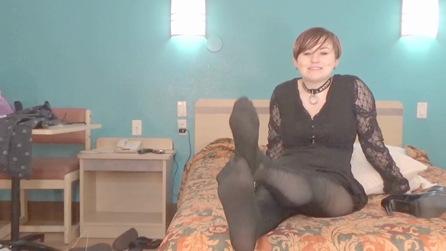 Worshipping my sweaty panty hose feet 2 3 video from Viviana Black