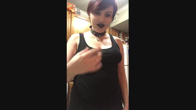 Goth slut services your stress away POV video from Viviana Black