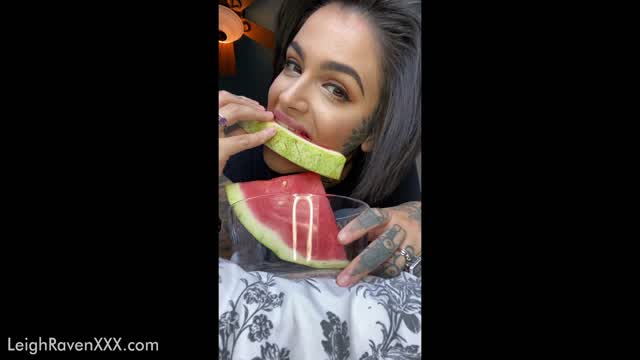 Slurping on a Watermelon video from Leigh Raven