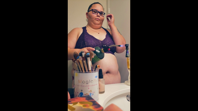 Naughty kitten does dabs and makeup video from 