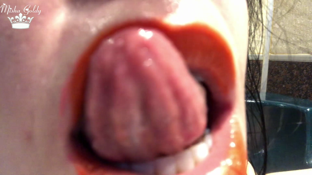 Orange lips & wet hair fetish video from Mistress Misha Goldy
