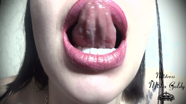 Pink-Golden Lip gloss Fetish & Worship video from Mistress Misha Goldy