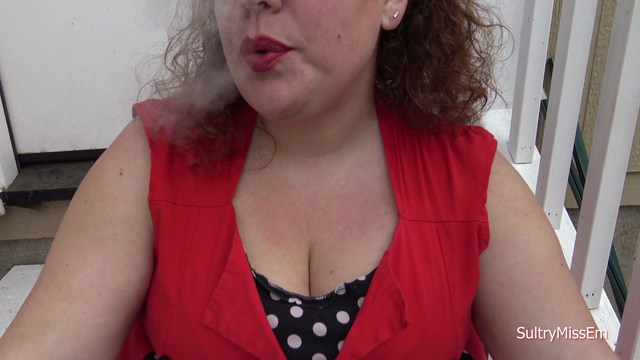 Smoking in a red dress video from SultryMissEm