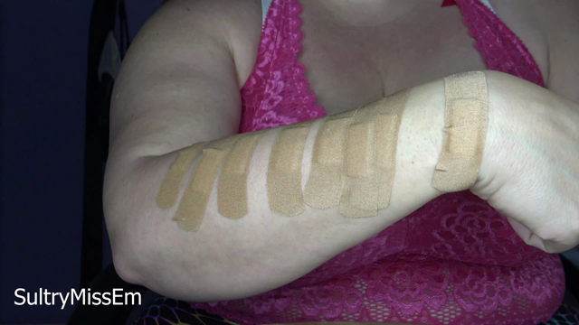 Applying Bandaids to forearm video from SultryMissEm