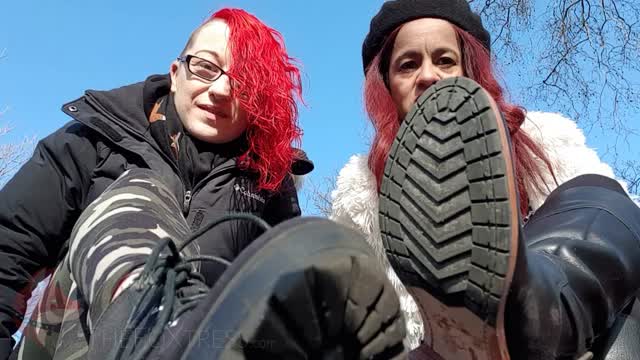 Outdoor Boot Licking Bitch video from The FoXtress