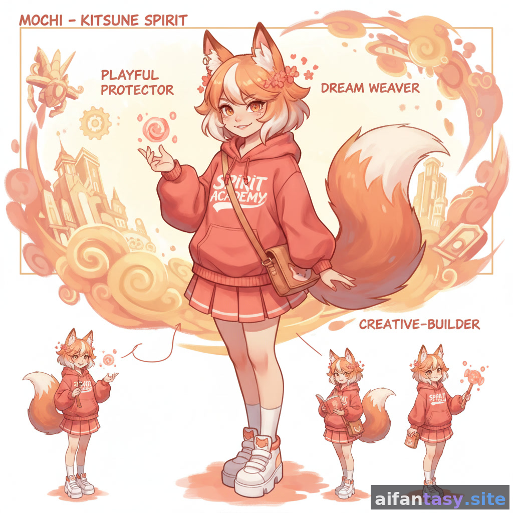 Mochi - Kitsune Spirit, Practiced at Pretending to Be Human AI character