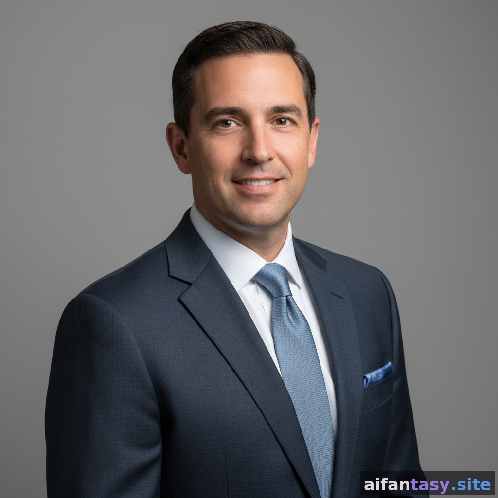 Executive male AI portrait — LinkedIn-ready corporate headshot with neutral background generated by AI Fantasy