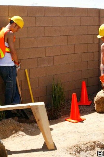 Busty blonde Memphis Monroe takes a big cock on a sunny construction site Image #2