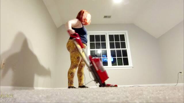 Vacuuming in Leggings video from Alice Skary