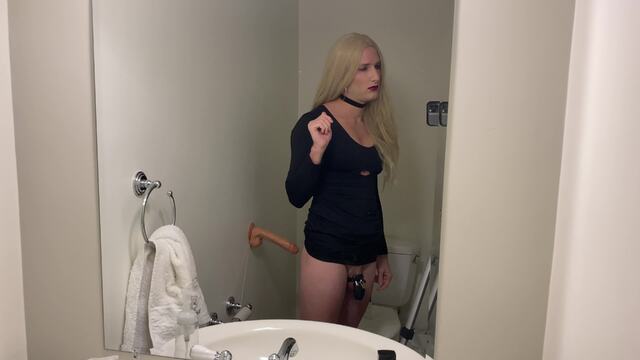 Crossdresser Fucked in Chastity Cage video from Bailey Wilde