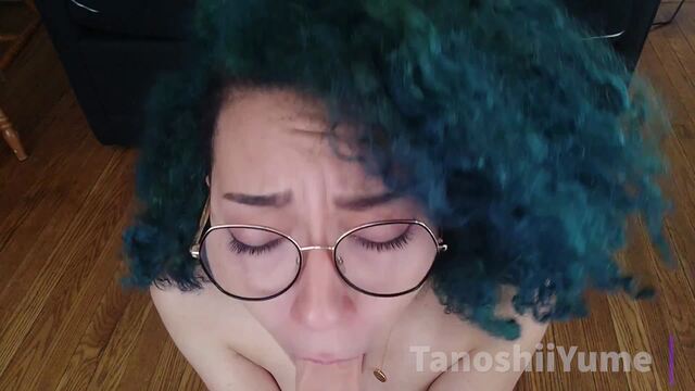 Playful POV striptease and BJ surprise video from Boba Bitch