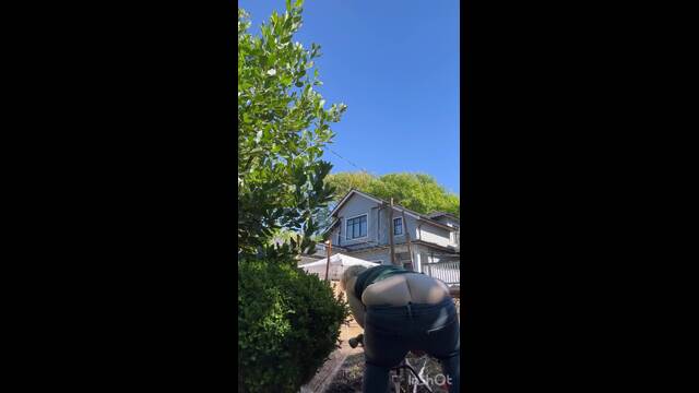 Buttcrack in the garden video from GreenEyedFreakyMom