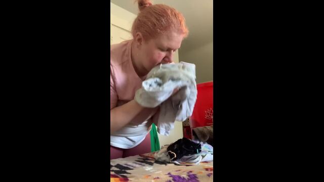 Tuna fish stinky panties in moms laundry video from GreenEyedFreakyMom