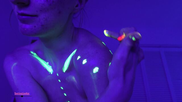 Blacklight Paint, Dildos, and Hooping video from DestinationKat