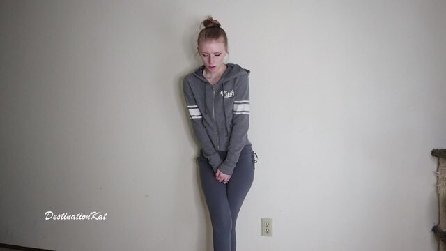 Accidentally Wetting Grey Leggings video from DestinationKat