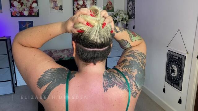 BBW Long Hair Shaving Depilation Fetish video from Elizabeth Dresden