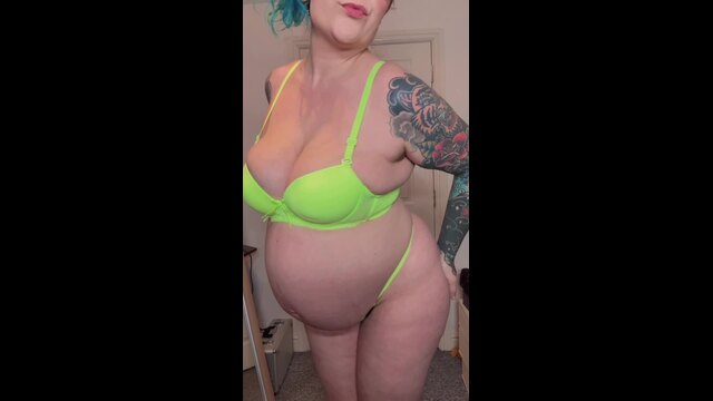 Tight Yellow Underwear Strip Tease Whilst Pregnant video from 
