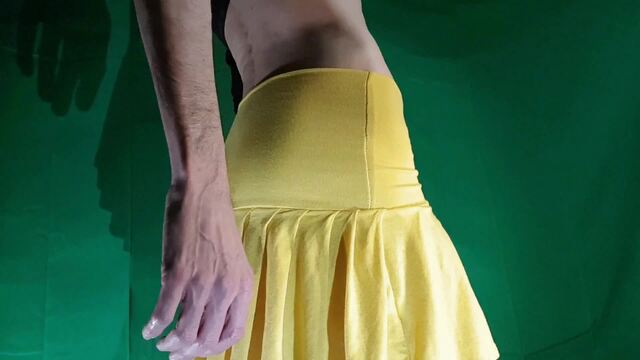 Yellow Miniskirt. No Panties. video from 
