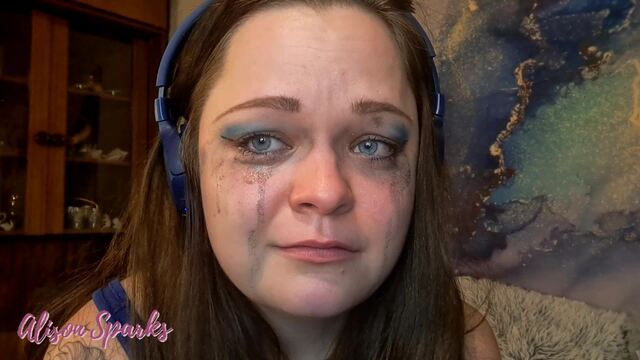 Close-up crying and ruined makeup video from Alison Sparks