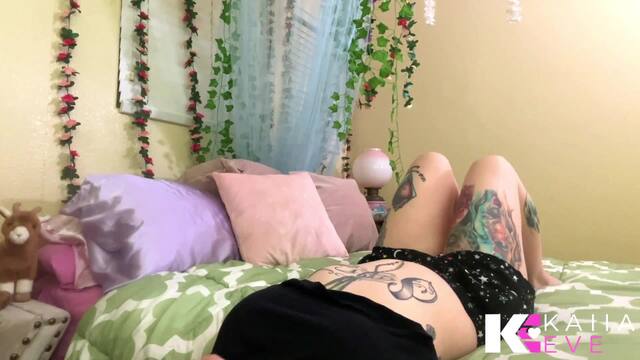 Stretching in Bed Leads to Belly Button Fingering & Play video from Kaiia Eve