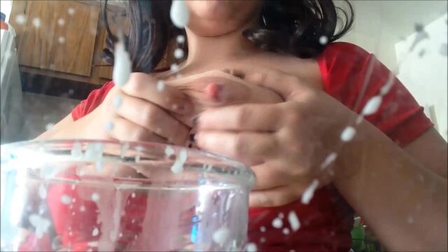 Lactating Madeline Sprays Milk in Red Dress 2015 video from Madeline Bug