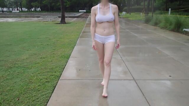 Almost naked under the rain video from MiaExhib