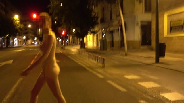 Crossing a street naked video from MiaExhib
