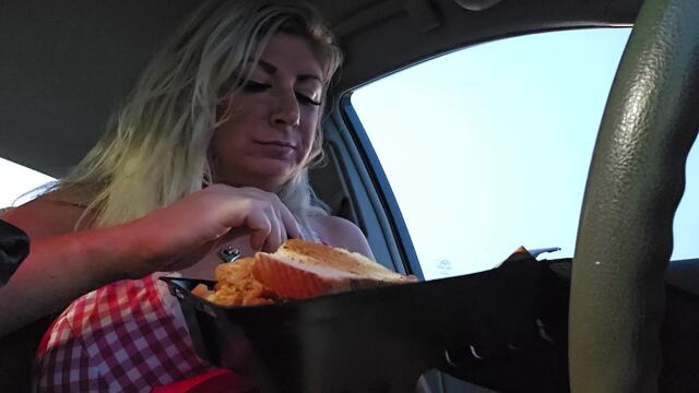 Eating mukbang in car video from Erotique