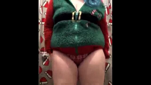 Santa's Sluttiest Elf - Big butt playing, twerking, spanking video from Naughtylilslut