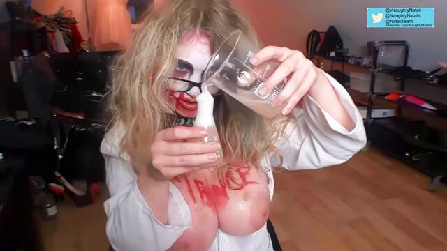2018 Halloweek Mad Scientist Spit and Squirt Science video from Naughty Natali