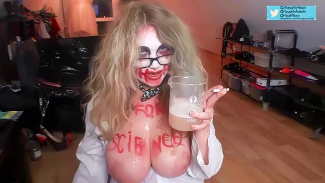 2018 Halloweek Mad Scientist Deepthroat Science video from Naughty Natali