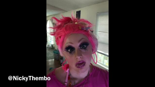Spaced out drooling bimbo trains throat video from Nicky Thembo