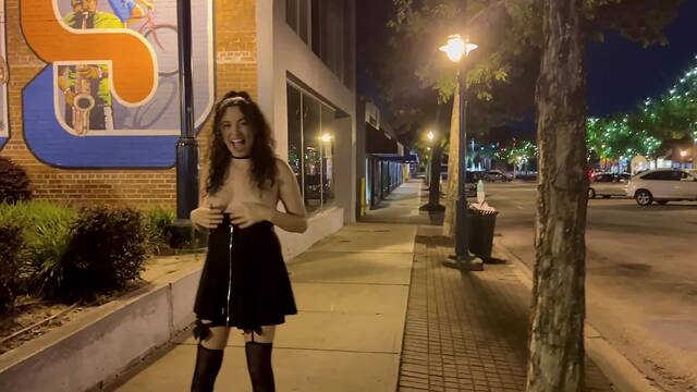 ENF - cum and showing off for garbage men in the streets video from Nicole Niagara