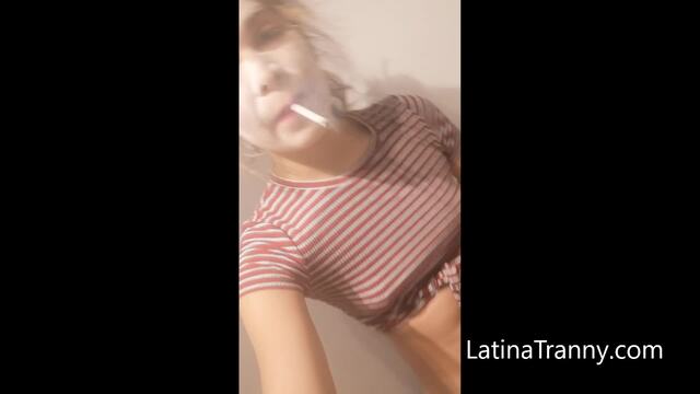 Amber Allison Wanking and smoking a cigarrete white face video from Nikki Montero