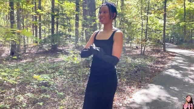 Wearing Long Black Gloves in the Park video from Pink Foxx