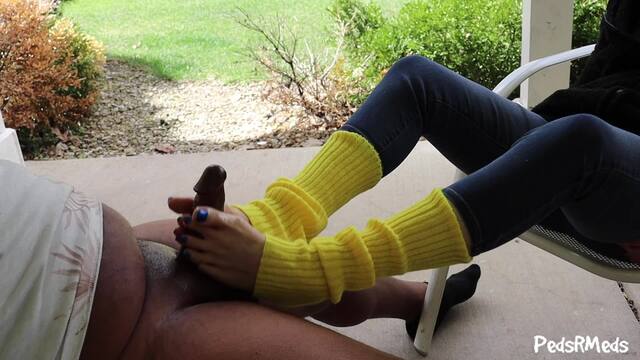 Lindsay Hawthorne Leg Warmer Patio Footjob video from Pedsrmedsproductions