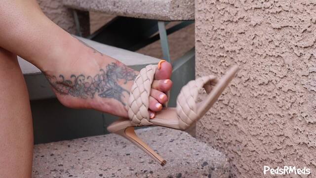 CocoBellaFeetz Strappy Heel Dangling video from Pedsrmedsproductions