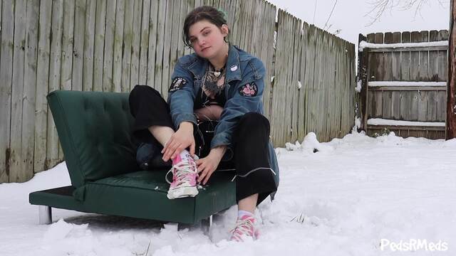 Riot Valentine Removes Her Chucks in the Snow video from Pedsrmedsproductions