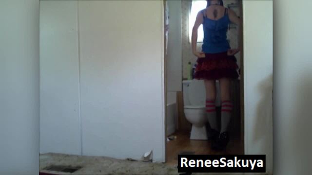 Voyeur video, watch Renee walk across the room in heels and go pee and come back video from Renee Sakuya