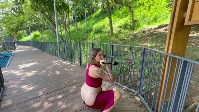 Showing ass in a public park video from SaraFilms