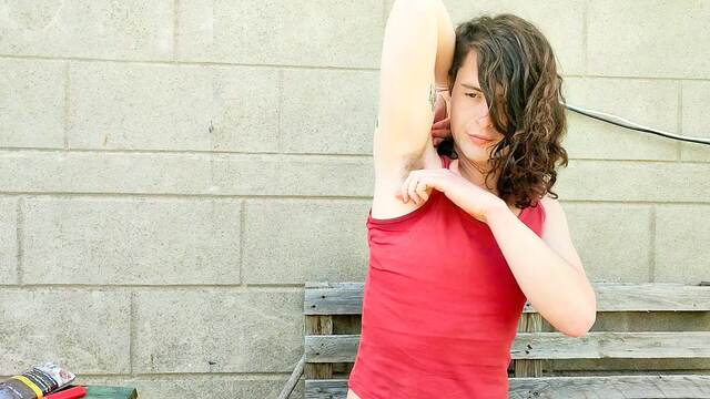 Hairy armpit video from Sara Nonbinary