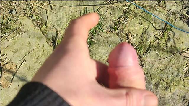 Jerk and pee in the garden video from Sara Nonbinary