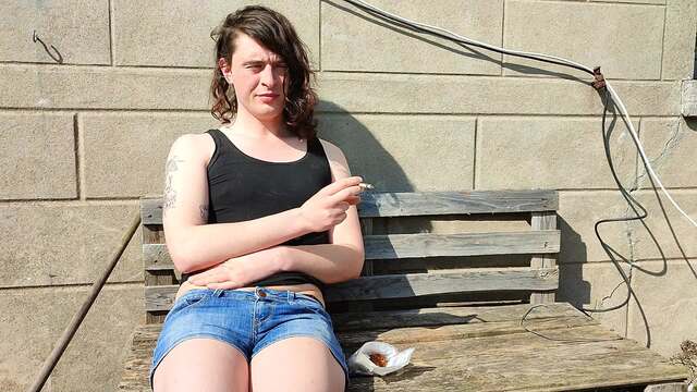Smoking outdoor video from Sara Nonbinary