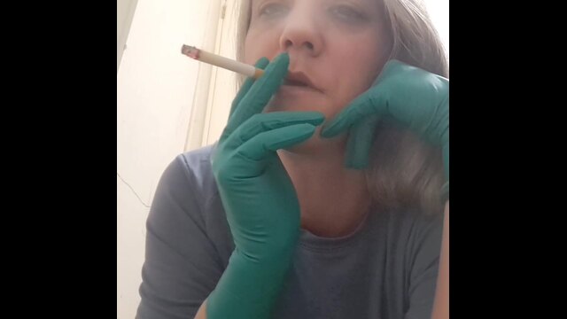 Smoking with Medical Gloves video from Valerie Rayne