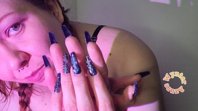 Nail Tapping with Long Galaxy Nails video from Wynter Azure