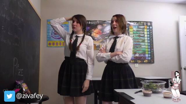 Ziva Fey And Mewchii Fey Slap Fight In The Classroom video from Zivafey
